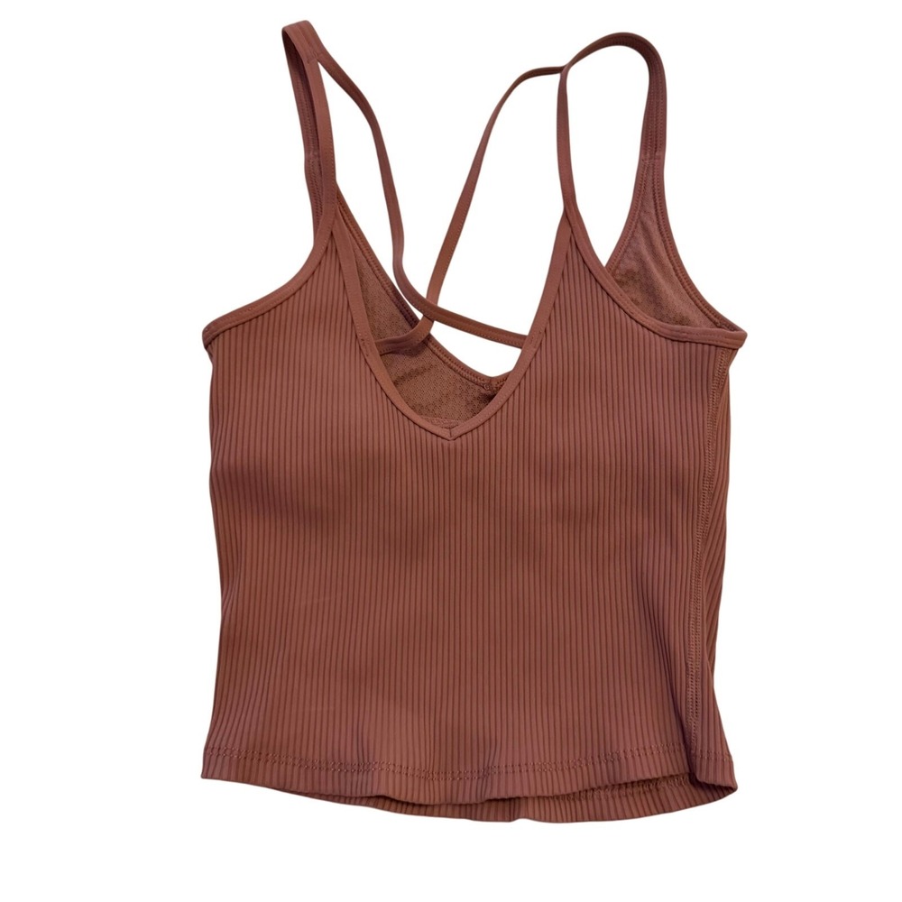 Vuori ribbed tank top with built in bra no pads fits like XS, no tag activewear